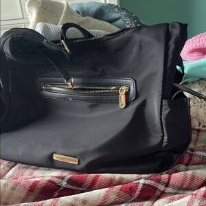 Adrienne Elegant Black Tote with Gold Details